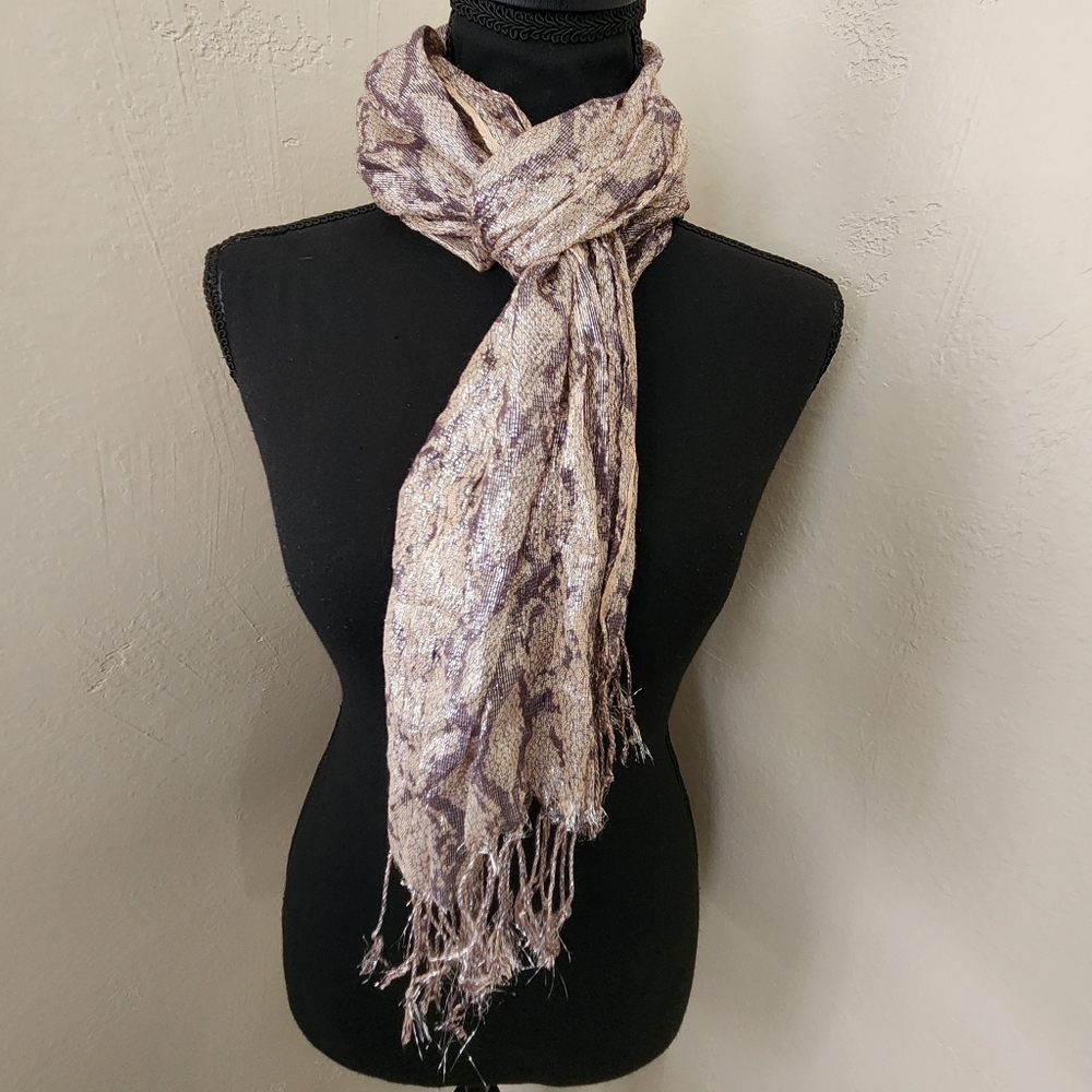 Elegant Purple and Cream Scarf